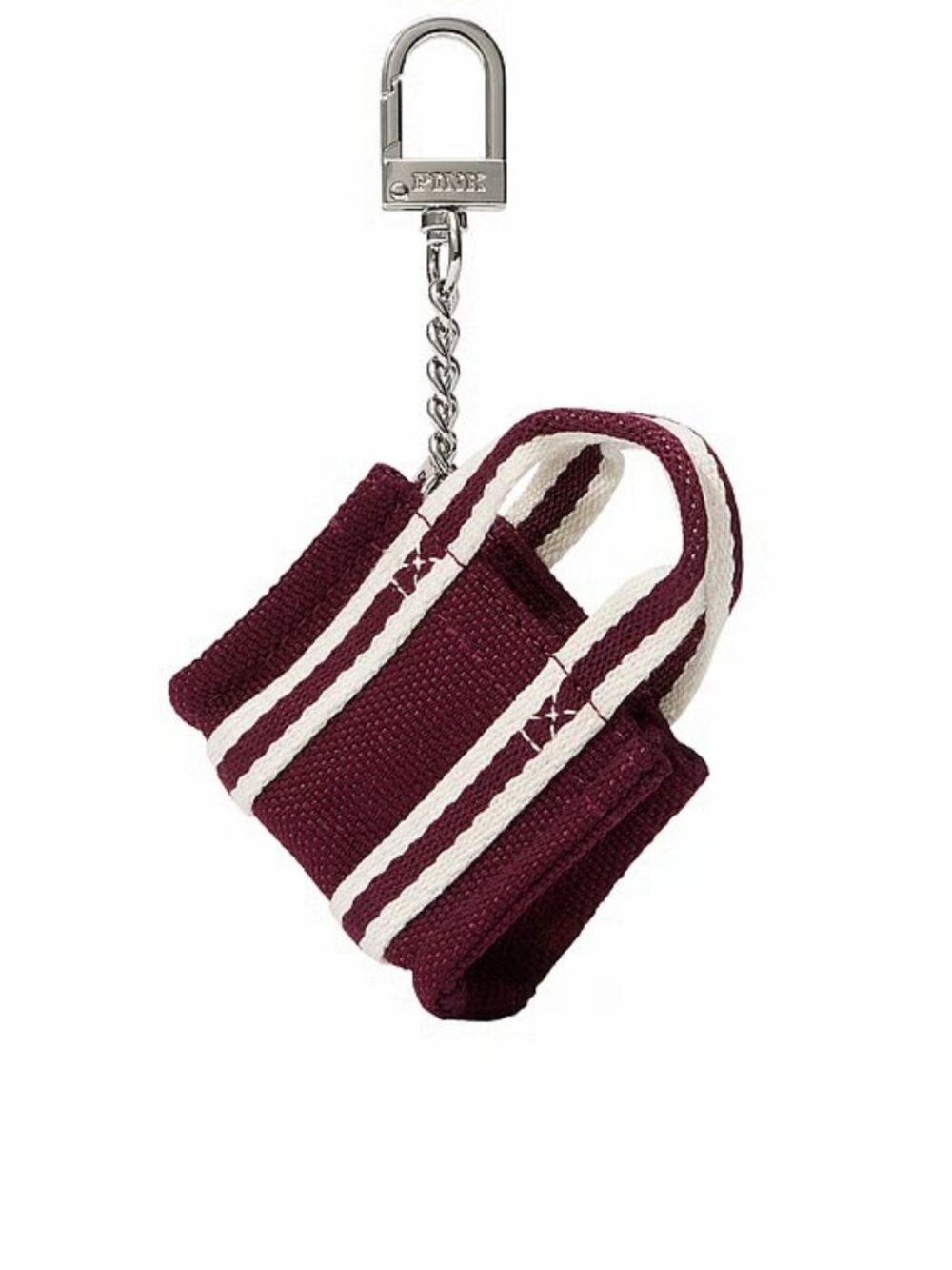 PINK Mini Tote Keychain Charm, Wild Rose - NWT - Picture 3 of 4